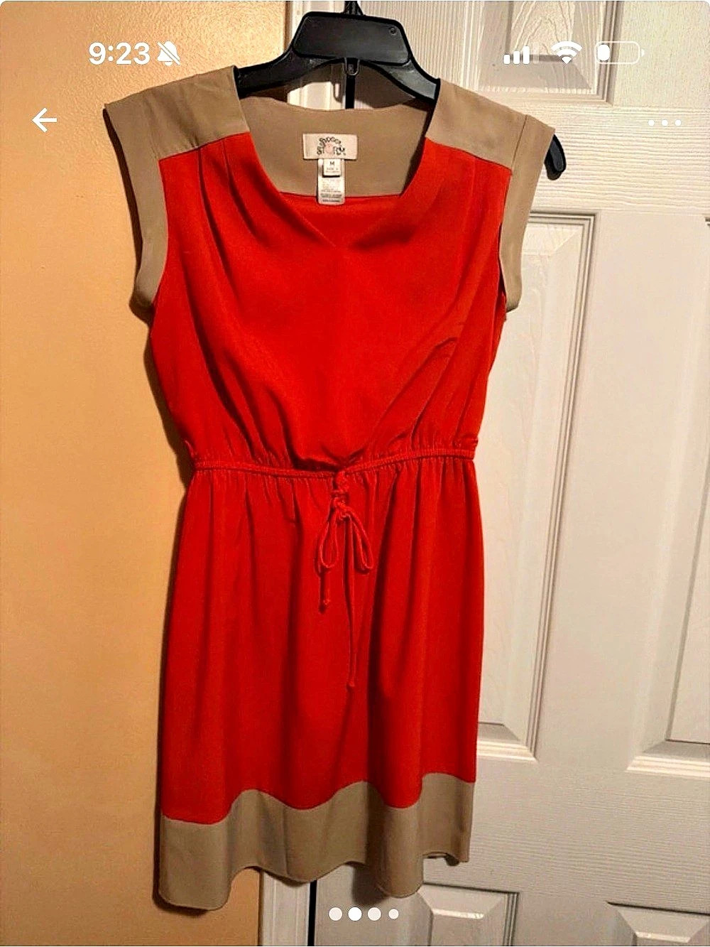 Sweet Storm Color Block Mini Dress Red & Brown size Medium for women’s